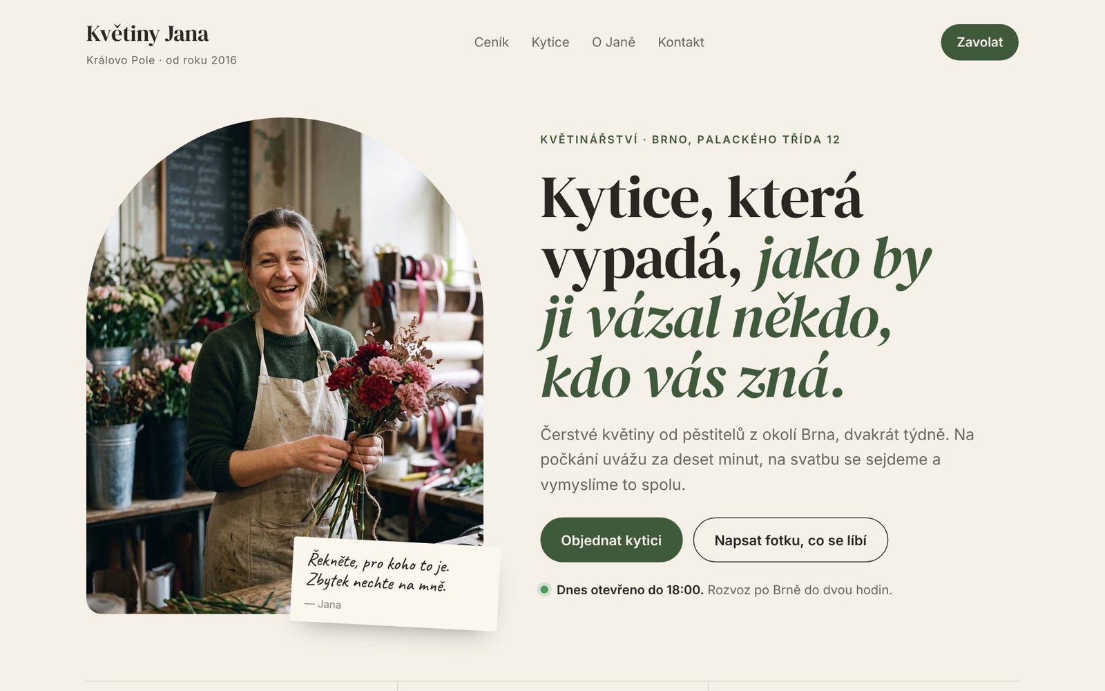 Web květinářství Květiny Jana na notebooku